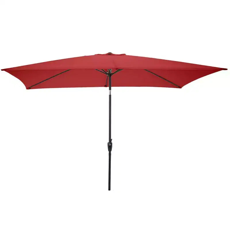 Alaterre Furniture 8pc Outdoor Patio Dining Set, Okemo Table with 10' Rectangular Umbrella