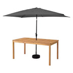 Alaterre Furniture 8pc Outdoor Patio Dining Set, Okemo Table with 10' Rectangular Umbrella