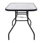 Emma and Oliver 5 Piece Outdoor Dining Set with Tempered Glass Top Patio Table and 4 Flex Comfort Textilene Stacking Chairs