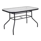Ensemble de salle à manger d'extérieur Flash Furniture Brazos 5 pièces de qualité commerciale avec table de patio en verre trempé et 4 chaises avec assises et dossiers en matériau Flex Comfort