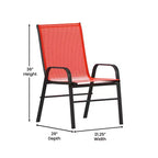 Ensemble de salle à manger d'extérieur Flash Furniture Brazos 5 pièces de qualité commerciale avec table de patio en verre trempé et 4 chaises avec assises et dossiers en matériau Flex Comfort