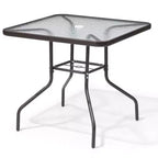 Crestlive Products 5 Piece Patio Dining Set with 4 Folding Chairs and Table Outdoor Dining Furniture with Square Glass Tabletop