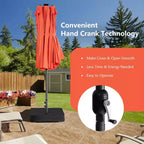 Ensemble de salle à manger Costway 11 pièces avec parasol de terrasse double face de 4,5 m (socle inclus) beige/café/bleu marine/orange/lie de vin/gris