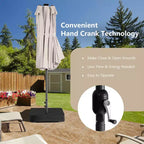Ensemble de salle à manger Costway 11 pièces avec parasol de terrasse double face de 4,5 m (socle inclus) beige/café/bleu marine/orange/lie de vin/gris