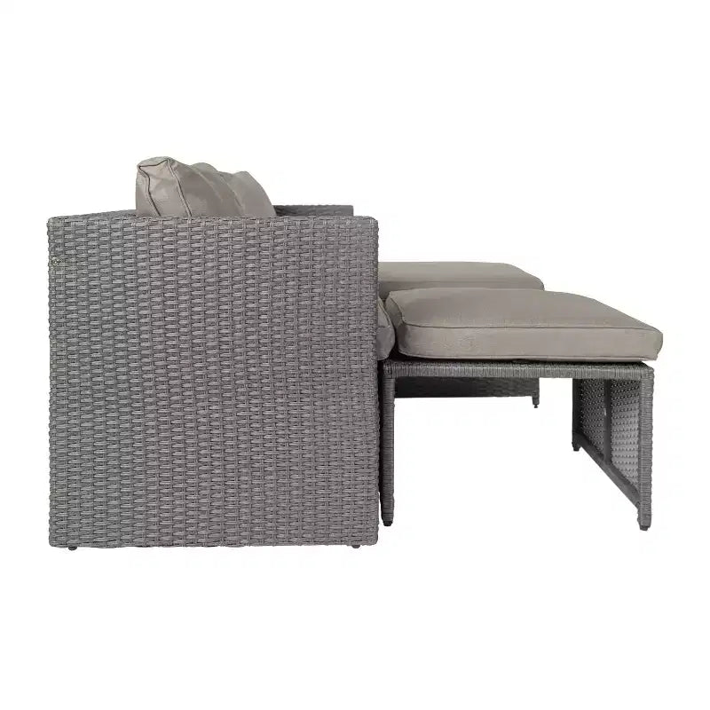 Flash Furniture Nico Indoor/Outdoor Modular Loveseat Sofa Set with Table and Ottomans