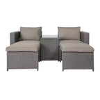 Flash Furniture Nico Indoor/Outdoor Modular Loveseat Sofa Set with Table and Ottomans