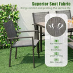 Costway Ensemble repas de jardin 7 pièces avec 6 chaises empilables et grande table rectangulaire