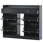 Scarpiera a 2 livelli con 4 cassetti a ribalta e ripiano regolabile – 50,7L x 9,4P x 42,5A