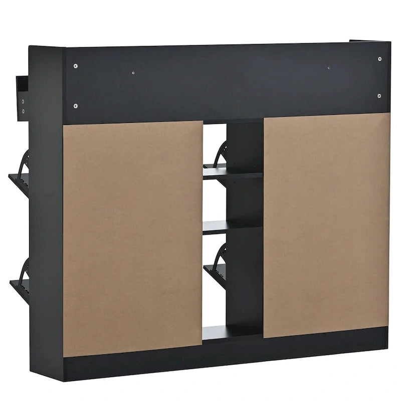 Scarpiera a 2 livelli con 4 cassetti a ribalta e ripiano regolabile – 50,7L x 9,4P x 42,5A