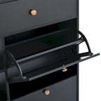 Scarpiera a 2 livelli con 4 cassetti a ribalta e ripiano regolabile – 50,7L x 9,4P x 42,5A