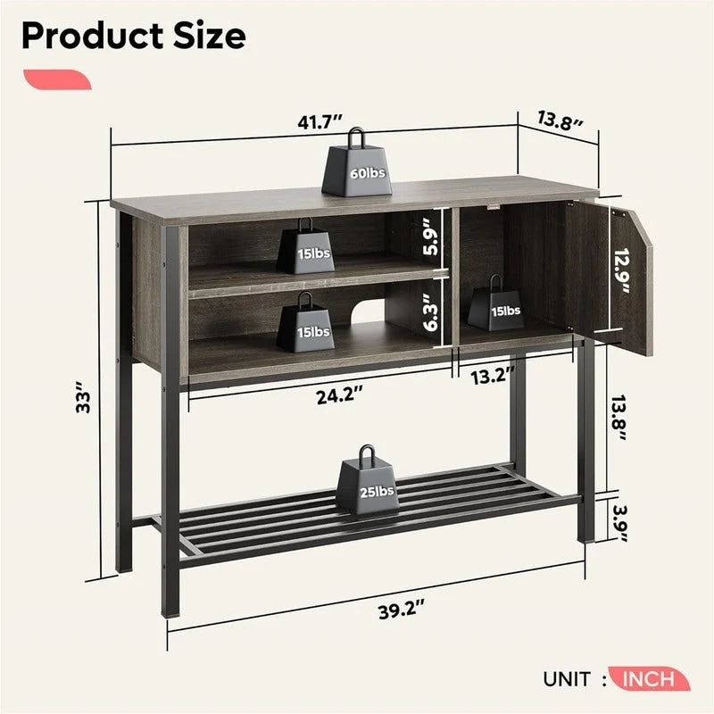 Mobile bar con credenza contenitore per cucina - 35P x 106L x 84A cm