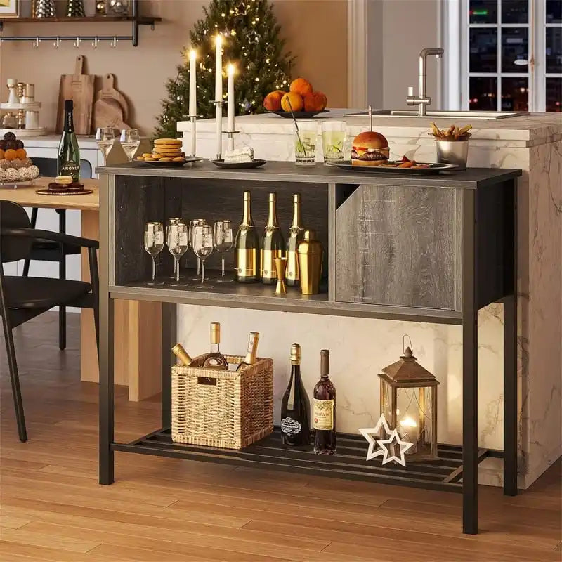 Mobile bar con credenza contenitore per cucina - 35P x 106L x 84A cm