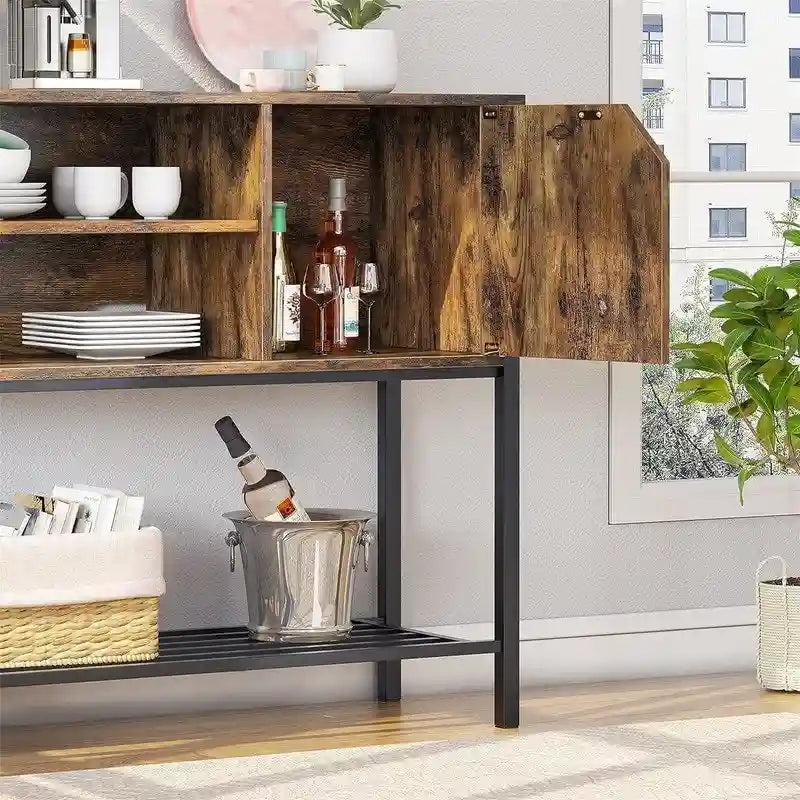 Mobile bar con credenza contenitore per cucina - 35P x 106L x 84A cm