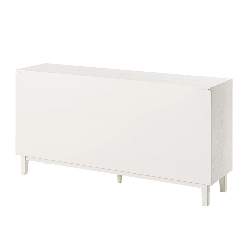 Mobile moderno a 4 ante con motivo curvo 3D, chiusura a pressione, mobile TV e credenza buffet