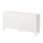 Mobile moderno a 4 ante con motivo curvo 3D, chiusura a pressione, mobile TV e credenza buffet