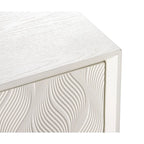 Mobile moderno a 4 ante con motivo curvo 3D, chiusura a pressione, mobile TV e credenza buffet