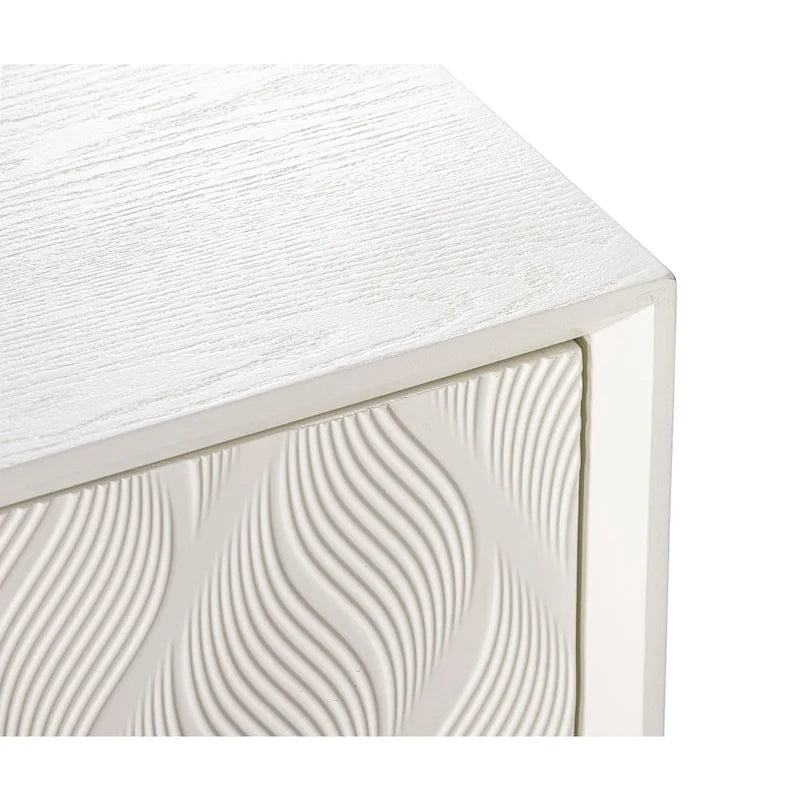 Mobile moderno a 4 ante con motivo curvo 3D, chiusura a pressione, mobile TV e credenza buffet