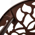 LeisureMod Devon Ensemble de salle à manger d'extérieur 3 pièces en aluminium avec table en verre trempé et 2 chaises empilables motif fleur