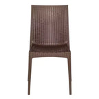 Ensemble de salle à manger d'extérieur rectangulaire 7 pièces LeisureMod Mace Mid-Century avec 4 chaises d'appoint et 2 fauteuils