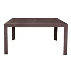 Ensemble de salle à manger d'extérieur rectangulaire 7 pièces LeisureMod Mace Mid-Century avec 4 chaises d'appoint et 2 fauteuils