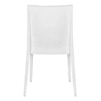 Ensemble de salle à manger d'extérieur rectangulaire 7 pièces LeisureMod Mace Mid-Century avec 4 chaises d'appoint et 2 fauteuils