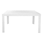 Ensemble de salle à manger d'extérieur rectangulaire 7 pièces LeisureMod Mace Mid-Century avec 4 chaises d'appoint et 2 fauteuils