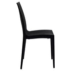 Ensemble de salle à manger d'extérieur rectangulaire 7 pièces LeisureMod Mace Mid-Century avec 4 chaises d'appoint et 2 fauteuils