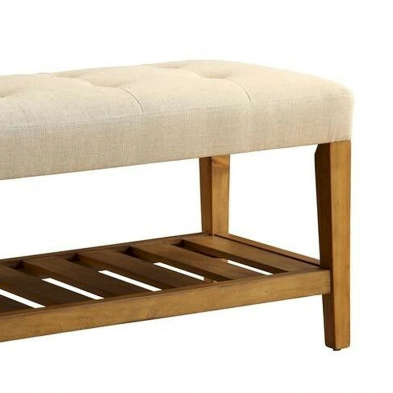Panca in legno, beige e rovere