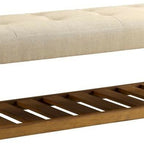 Panca in legno, beige e rovere