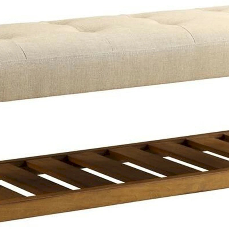 Panca in legno, beige e rovere