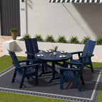 Ensemble de 5 pièces pour salle à manger d'extérieur WestinTrends : table ronde et chaises modernes avec accoudoirs