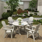 Ensemble de 5 pièces WestinTrends : Table de salle à manger ronde et fauteuils coquille pour extérieur