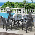 WestinTrends 5 Piece Outdoor Patio Dining Set Outdoor Square Table and Armchair Set