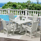 WestinTrends 5 Piece Outdoor Patio Dining Set Outdoor Square Table and Armchair Set