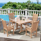 WestinTrends 5 Piece Outdoor Patio Dining Set Outdoor Square Table and Armchair Set