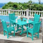 WestinTrends 5 Piece Outdoor Patio Dining Set Outdoor Square Table and Armchair Set