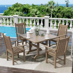 WestinTrends 5 Piece Outdoor Patio Dining Set Outdoor Square Table and Armchair Set