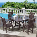 WestinTrends 5 Piece Outdoor Patio Dining Set Outdoor Square Table and Armchair Set