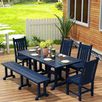 WestinTrends 6 Piece Outdoor Patio Dining Set Outdoor Table and Bench Chair Set