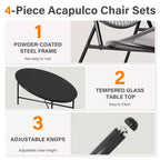 Ensembles de salle à manger Hyleory Acapulco 4 pièces d'extérieur (comprenant une table ovale et trois chaises en rotin PE)