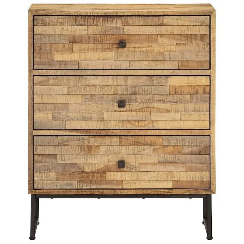 Madia in legno di teak di recupero con struttura in acciaio – 23.6x11.8x29.5