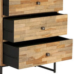 Madia in legno di teak di recupero con struttura in acciaio – 23.6x11.8x29.5