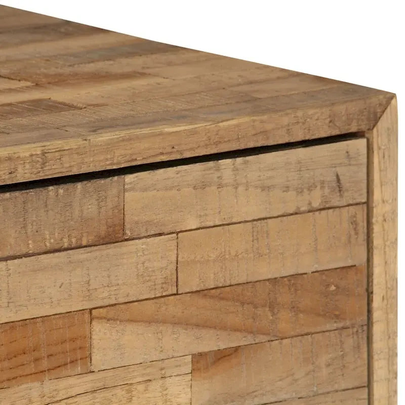 Madia in legno di teak di recupero con struttura in acciaio – 23.6x11.8x29.5