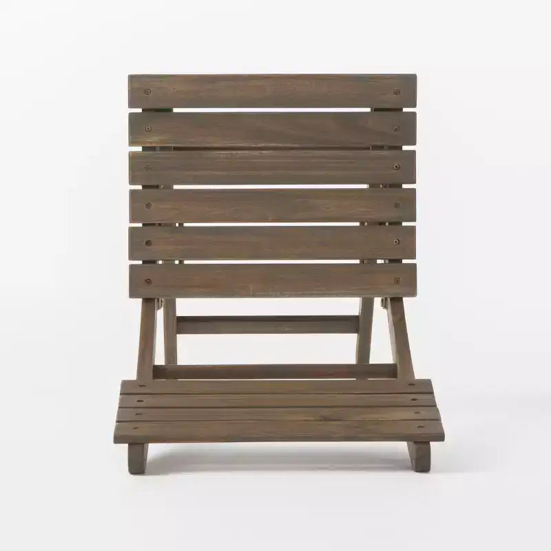 GDFStudio Rabion Outdoor Acacia Wood 5 Piece Folding Dining Set, Gray