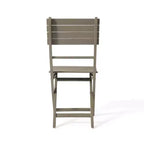 GDFStudio Rabion Outdoor Acacia Wood 5 Piece Folding Dining Set, Gray
