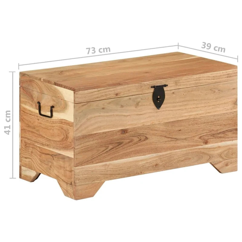 Cassapanca in Legno Massello di Acacia – 73 x 39 x 41 cm