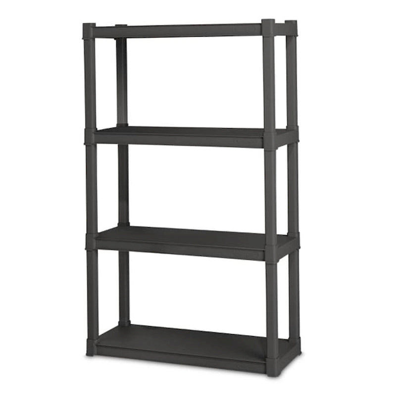 Scaffale a 4 Ripiani in Plastica Resistente per Interni ed Esterni – Grigio, Confezione da 2