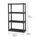 Scaffale a 4 Ripiani in Plastica Resistente per Interni ed Esterni – Grigio, Confezione da 2