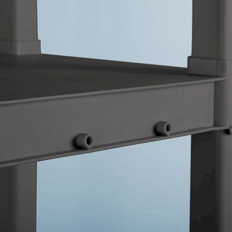 Scaffale a 4 Ripiani in Plastica Resistente per Interni ed Esterni – Grigio, Confezione da 2