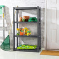 Scaffale a 4 Ripiani in Plastica Resistente per Interni ed Esterni – Grigio, Confezione da 2